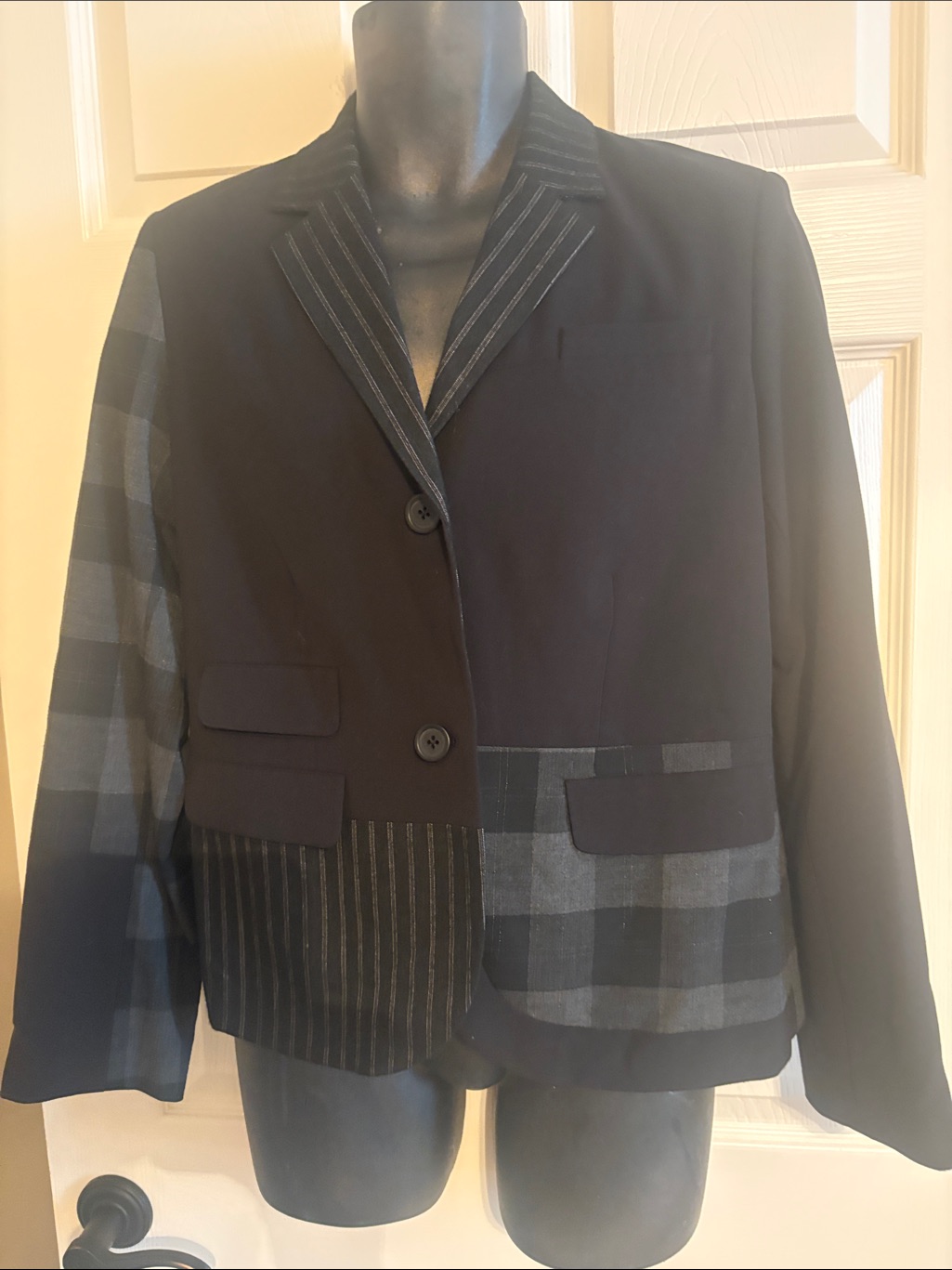 Joseph A Black Patchwork Blazer